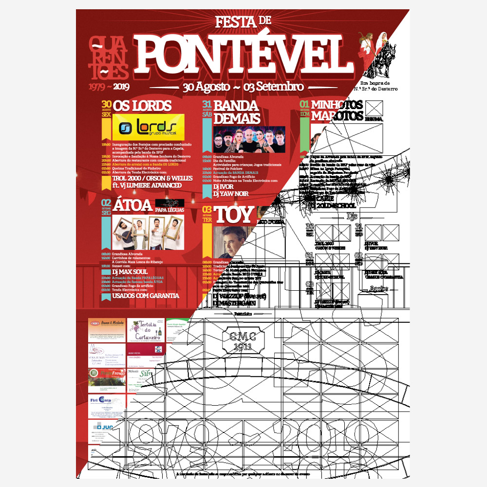 Festa de Pontevel 2019 Poster / Wireframe