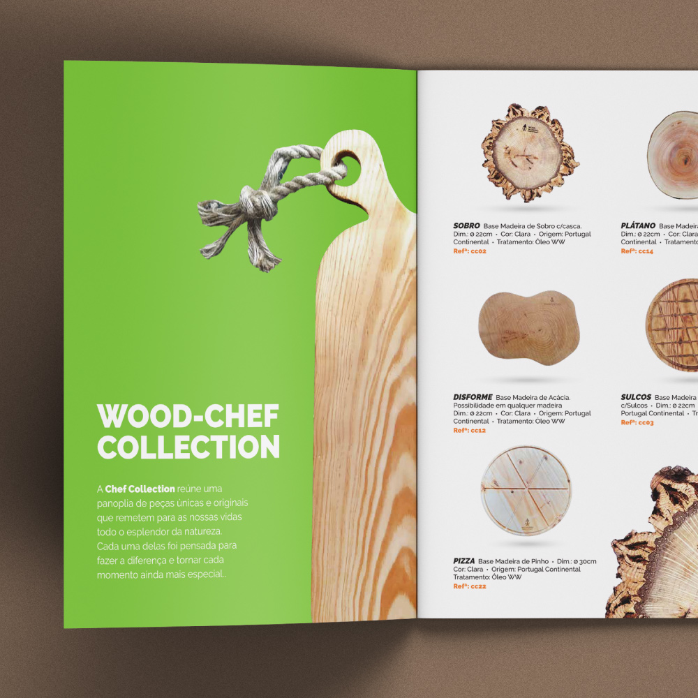 Woodworking catalogue first page mockup